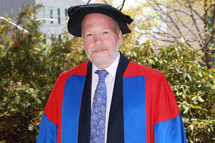 Bruce Gordon in his honorary doctorate robes.