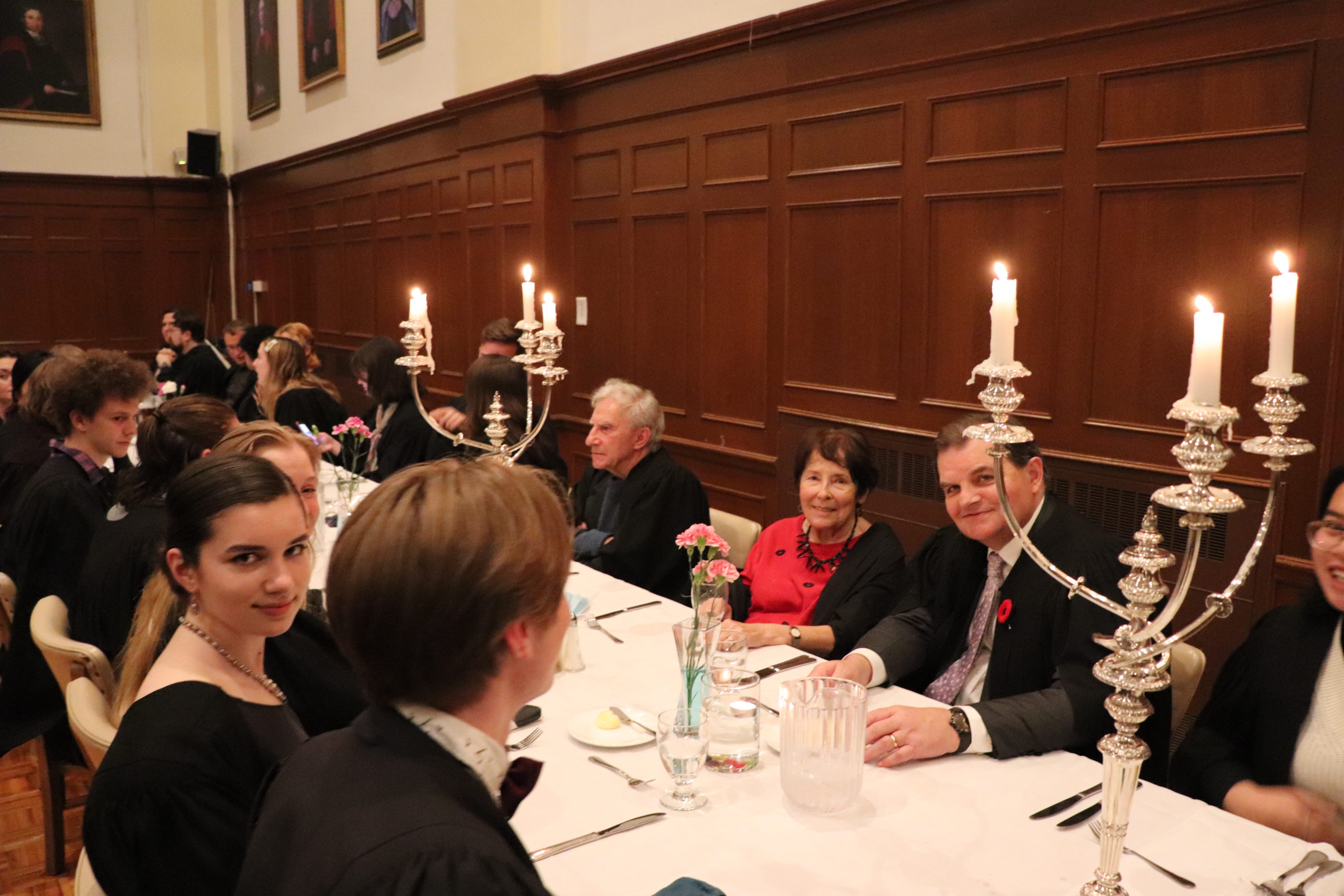 Students attend a Formal Meal at Prince Hall