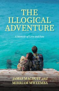 book cover of Illogical Adventure featuring authors with backs to camera facing a turquoise ocean