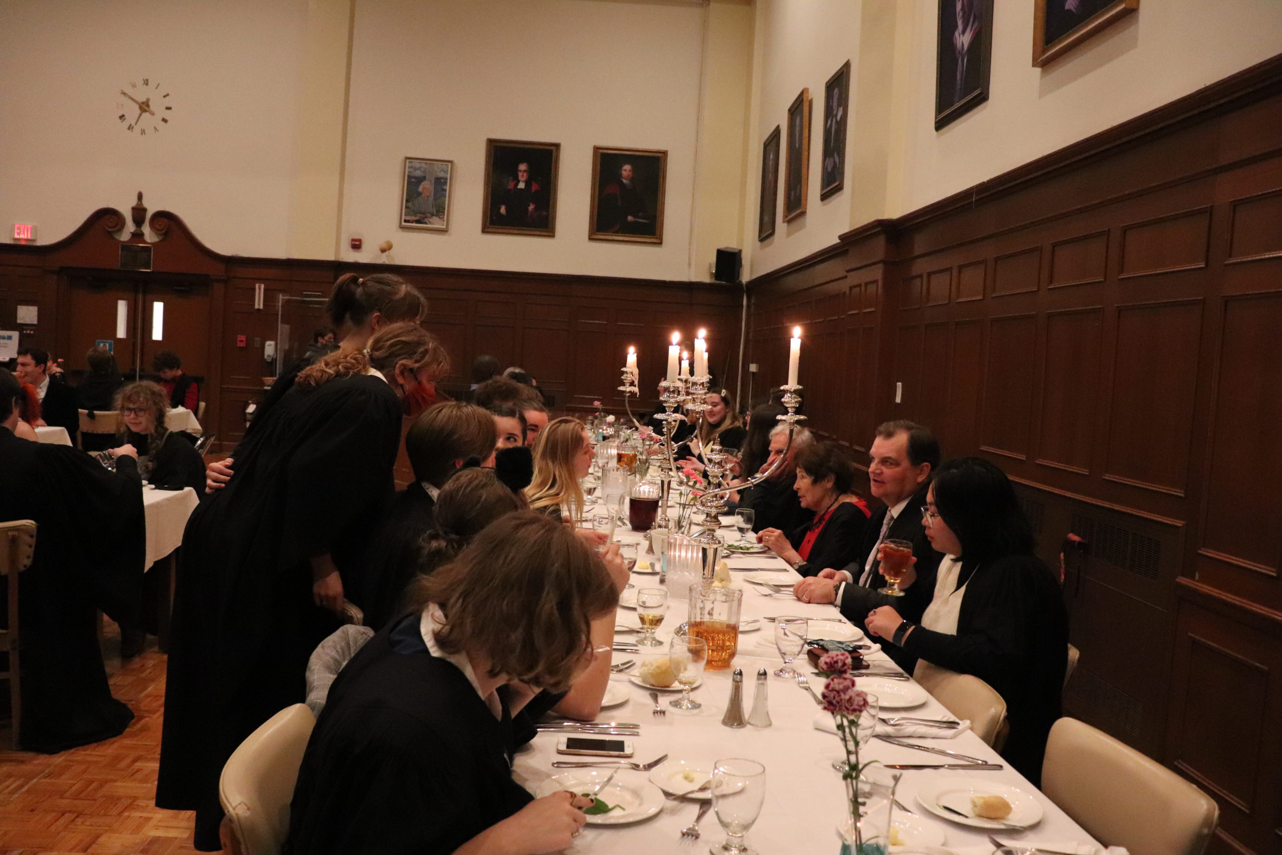 Students attend a Formal Meal at Prince Hall