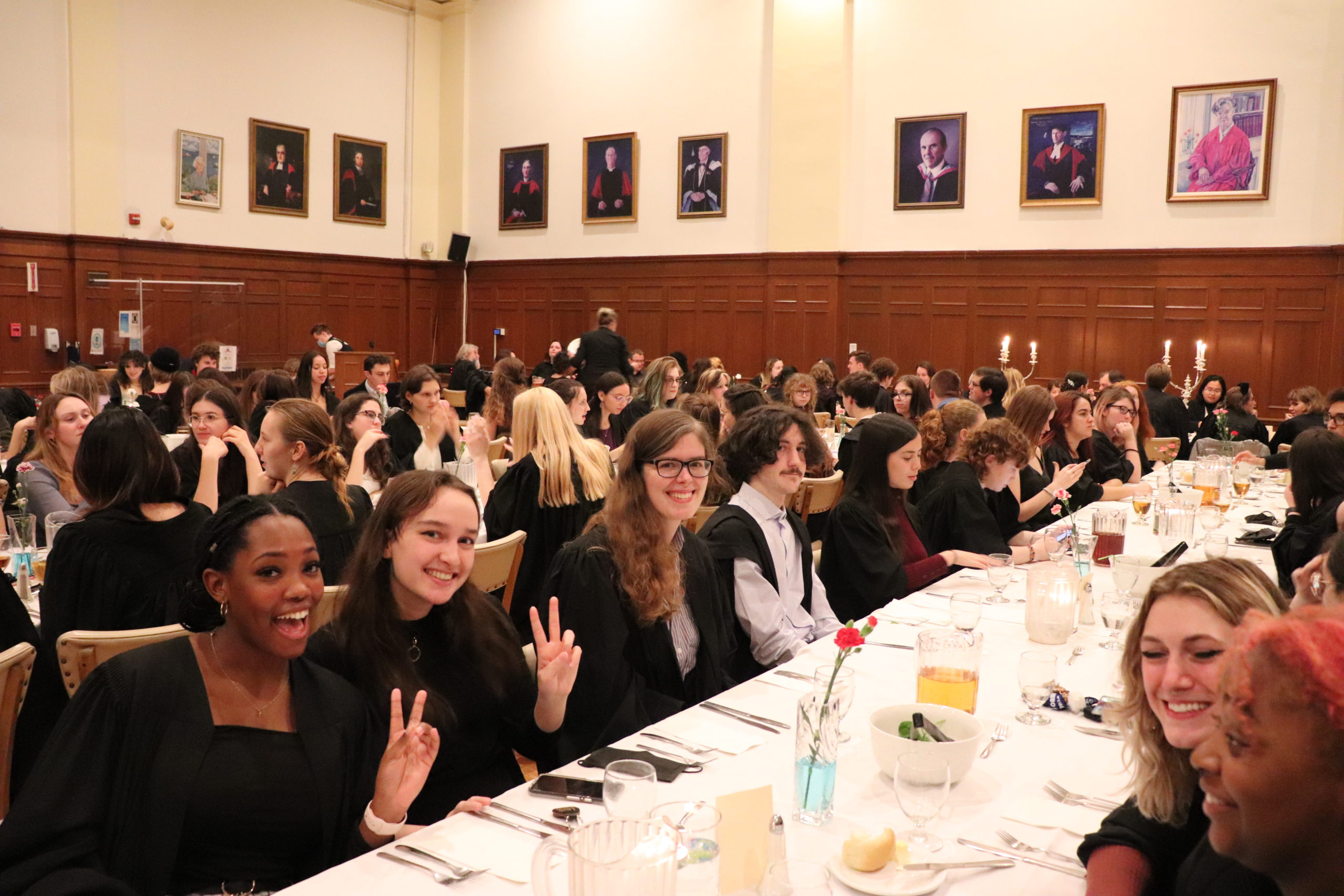 Students attend a Formal Meal at Prince Hall