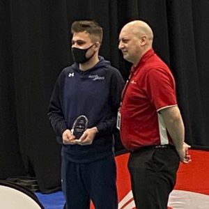 Bryce Mason receives the Canadian Collegiate Athletic Association Men's Player of the Year award