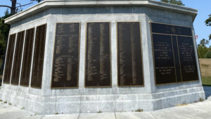 detail of the sailors memorial at point pleasant park