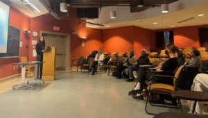 Vanessa Hartley speaks to audience about environmental racism