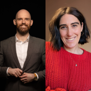 Alex Brundige and Tara MacClair, alumni who came to Lunch in the Lodge. They work at Screen Nova Scotia.
