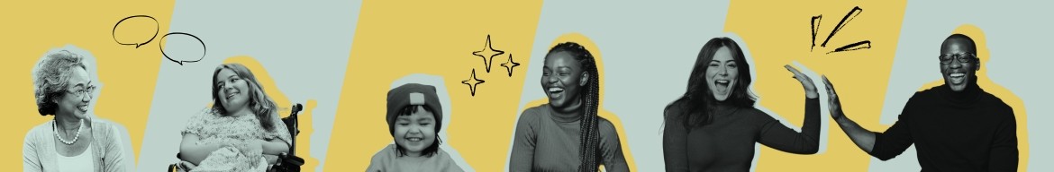 photo illustration of various people celebrating gender equality